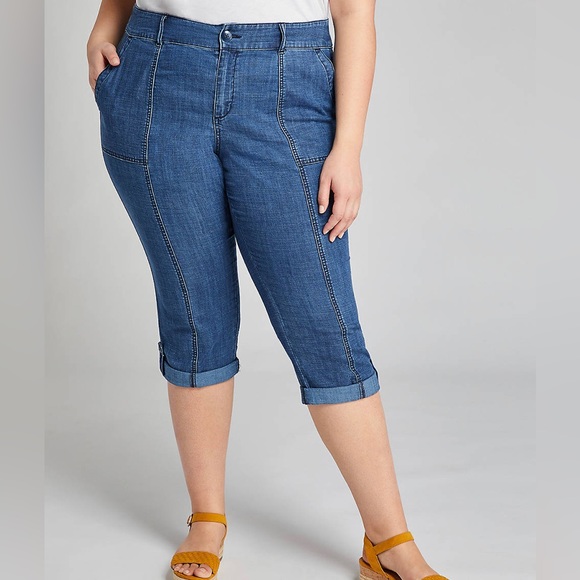 💫 NWT Lane Bryant Tie-Waist Pedal Pant - Chambray
Plus Size 24 - Picture 9 of 9